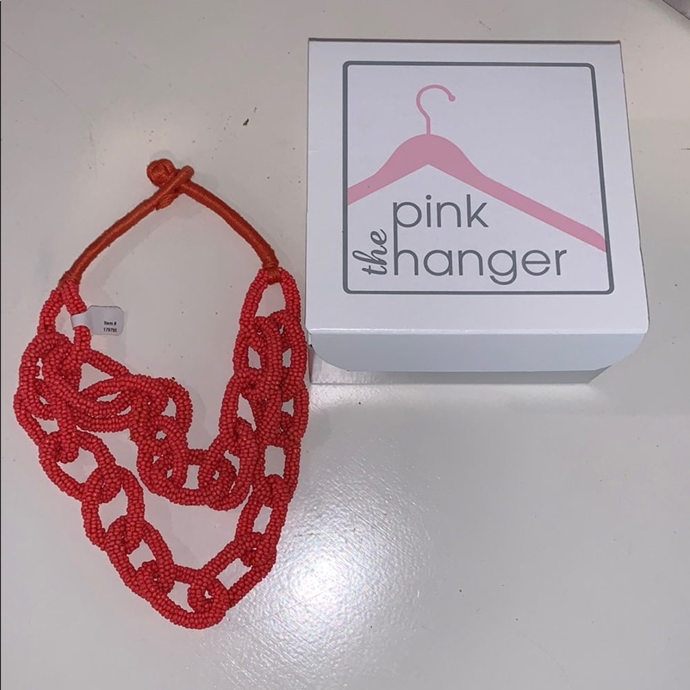 Orange/coral chain link necklace!